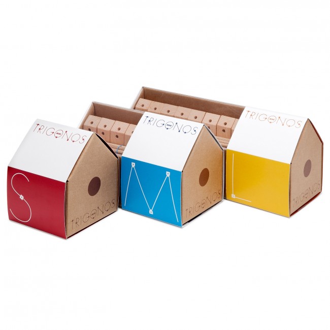 Drewniane klocki konstrukcyjne Mini Trigonos M - 85 el.