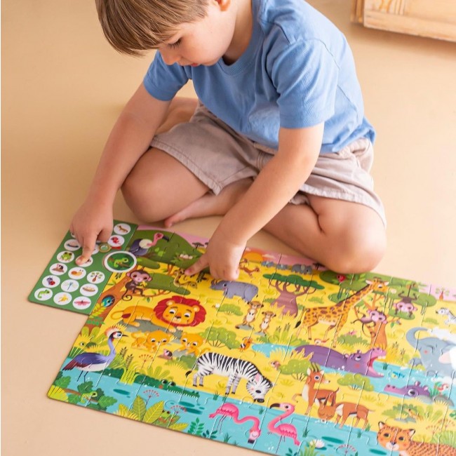 Puzzle obserwacyjne Apli Kids - W dżungli 60 el. 4+