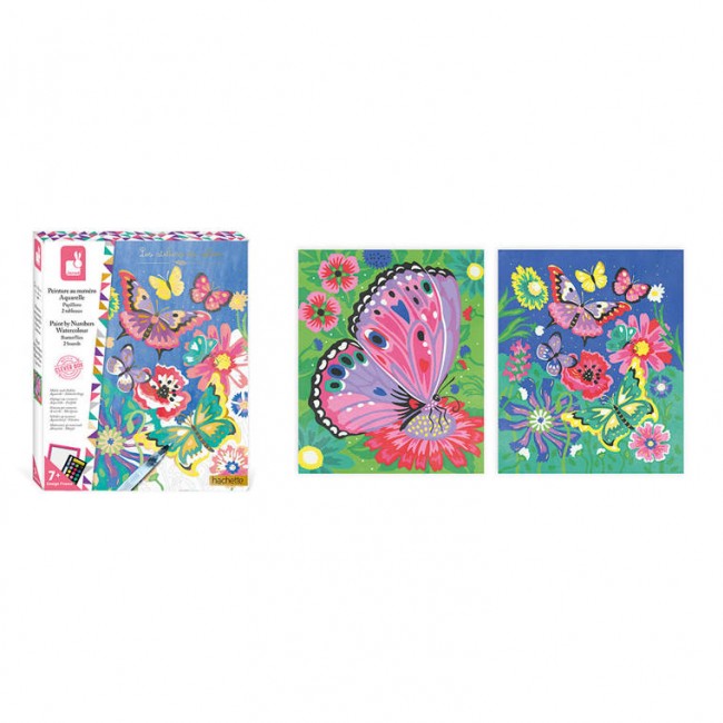 Zestaw kreatywny Malowanie po numerach Janod - Motyle 7+
