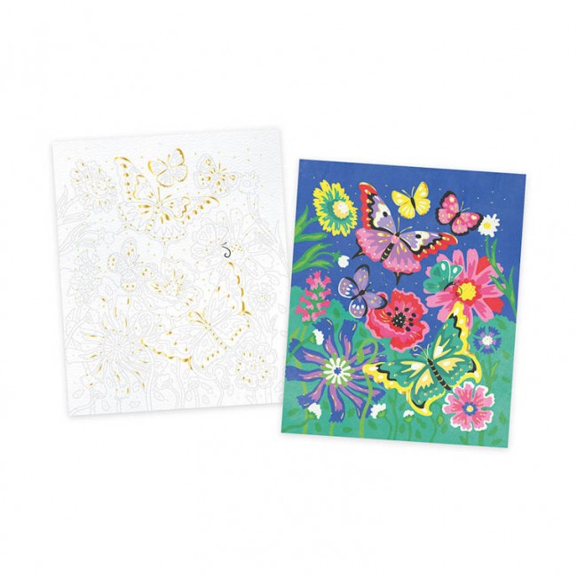 Zestaw kreatywny Malowanie po numerach Janod - Motyle 7+