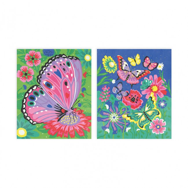 Zestaw kreatywny Malowanie po numerach Janod - Motyle 7+