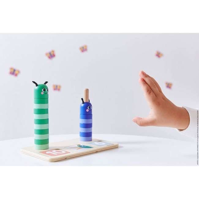 Drewniana układanka matematyczna Janod - Komponowanie i porównywanie liczb 3+