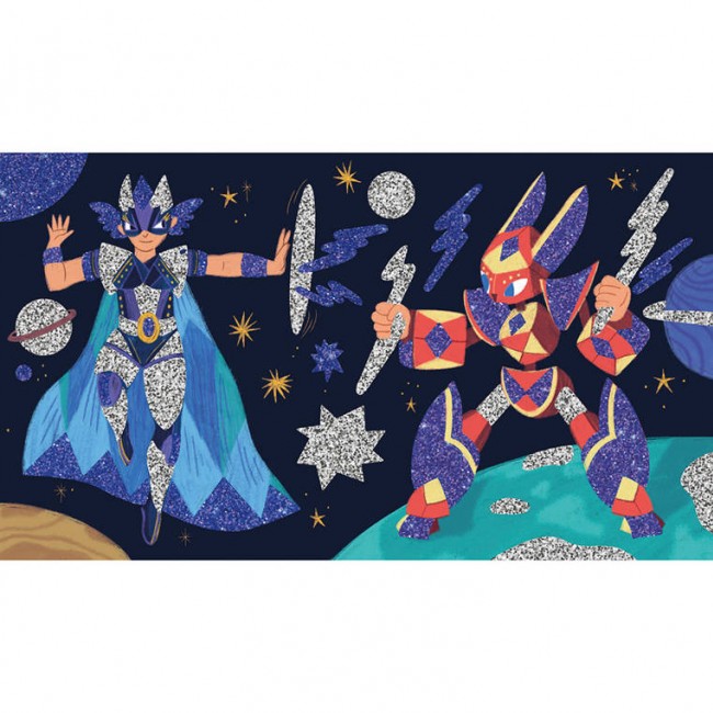 Zestaw kreatywny brokat Janod - Bohaterowie 6+