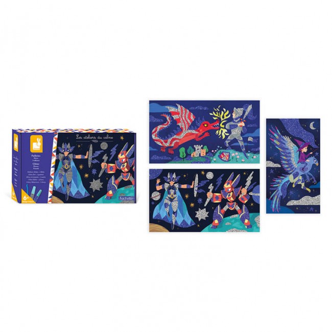 Zestaw kreatywny brokat Janod - Bohaterowie 6+