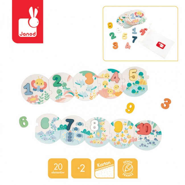 Puzzle Janod - Uczę się liczyć 2+