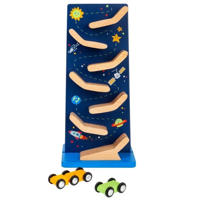 Drewniany tor wyścigowy Small Foot - Kosmos