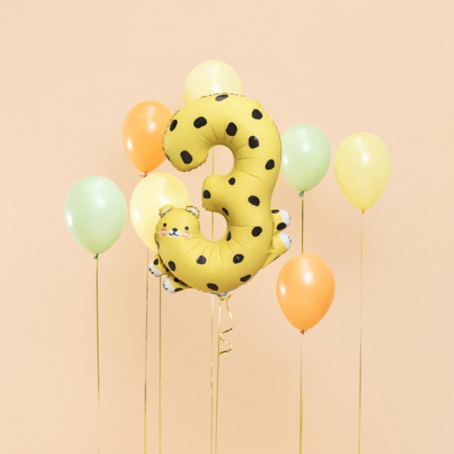 Balon foliowy Party Deco 98 cm - Cyfra 3 Gepard