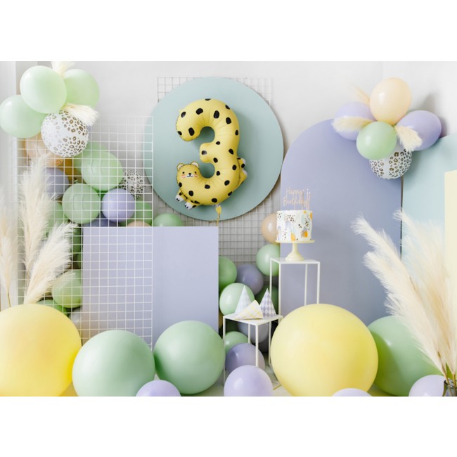 Balon foliowy Party Deco 98 cm - Cyfra 3 Gepard