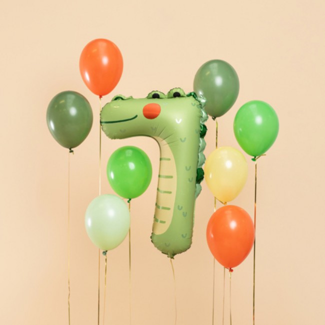 Balon foliowy Party Deco 85 cm - Cyfra 7 Krokodyl