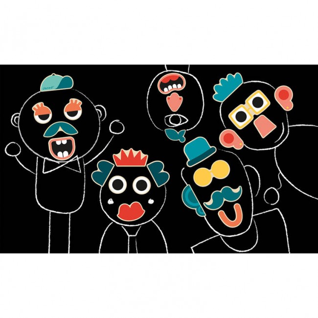 Zestaw magnesów Mix and match Janod 24szt. - Portrety