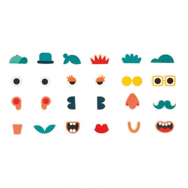 Zestaw magnesów Mix and match Janod 24szt. - Portrety