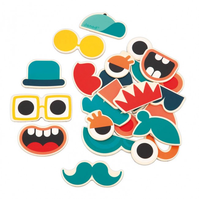 Zestaw magnesów Mix and match Janod 24szt. - Portrety