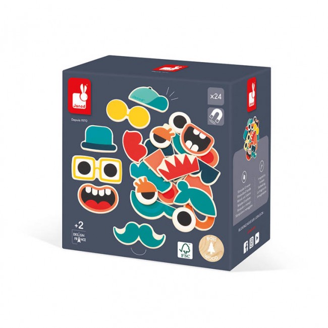 Zestaw magnesów Mix and match Janod 24szt. - Portrety