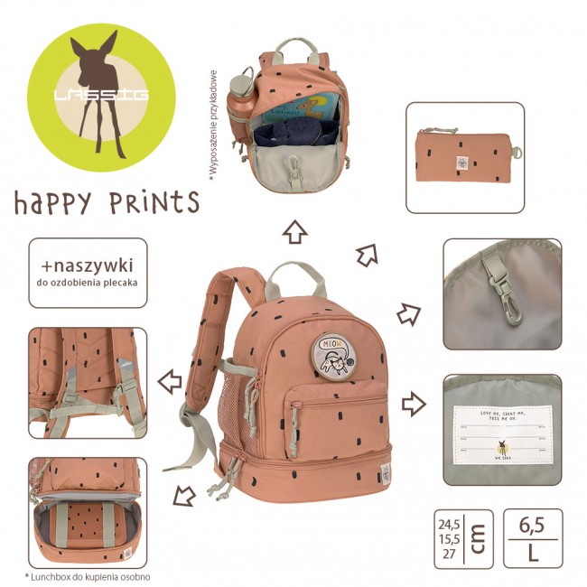 Plecak Happy Prints mini Lassig - Karmelowy
