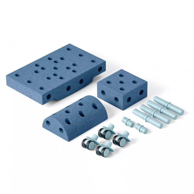 Kreatywne klocki rozwijające motorykę dużą Curiosity set MODU - niebieski 10w1