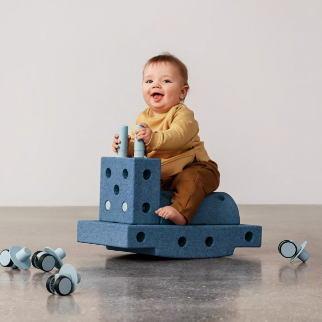 Kreatywne klocki rozwijające motorykę dużą Curiosity set MODU - niebieski 10w1