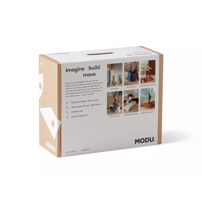 Kreatywne klocki rozwijające motorykę dużą Explorer set MODU - piaskowy szary 15w1