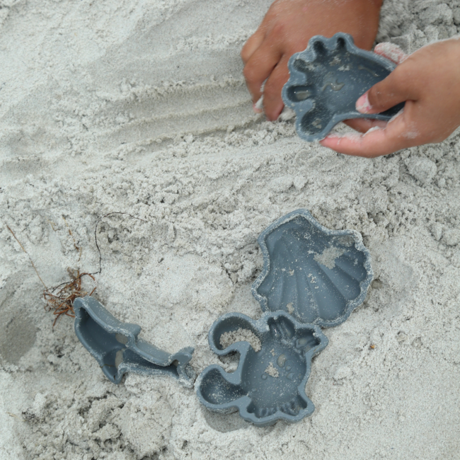 Silikonowe Foremki do piasku 4 szt. Scrunch - Granatowy