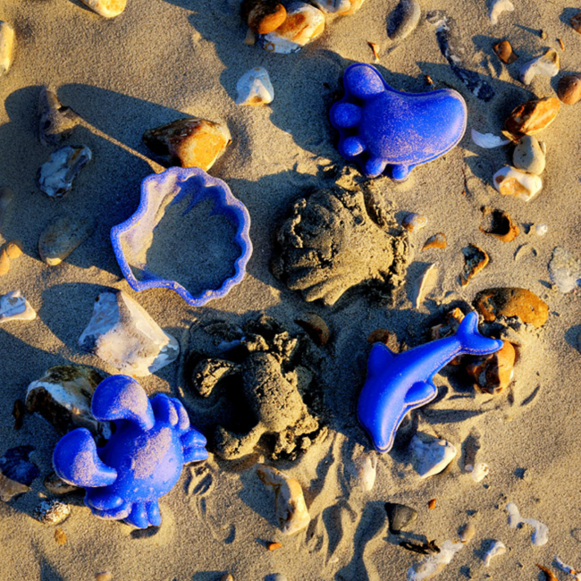 Silikonowe Foremki do piasku 4 szt. Scrunch - Granatowy