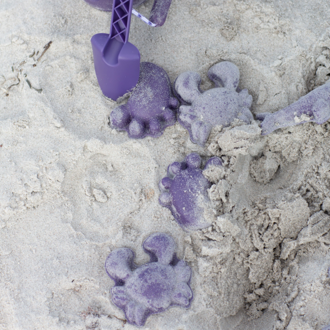 Silikonowe Foremki do piasku 4 szt. Scrunch - Purpurowy