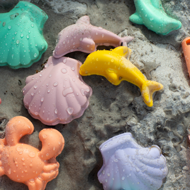 Silikonowe Foremki do piasku 4 szt. Scrunch - Purpurowy