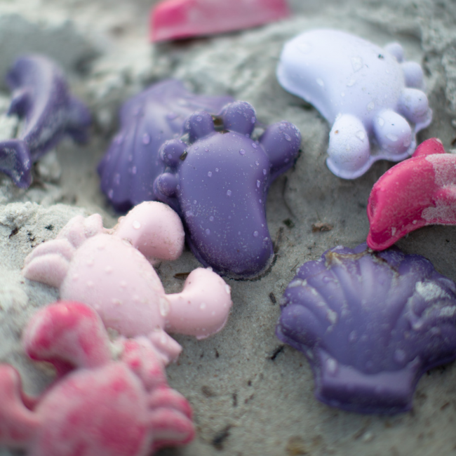 Silikonowe Foremki do piasku 4 szt. Scrunch - Pastelowy Żółty