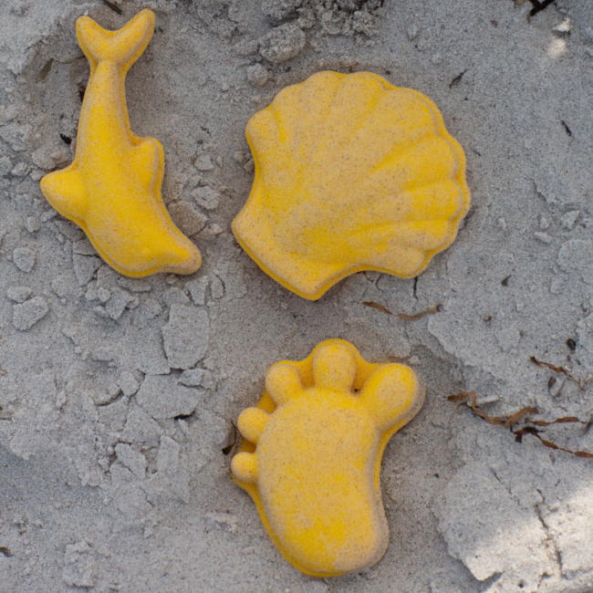 Silikonowe Foremki do piasku 4 szt. Scrunch - Pastelowy Żółty