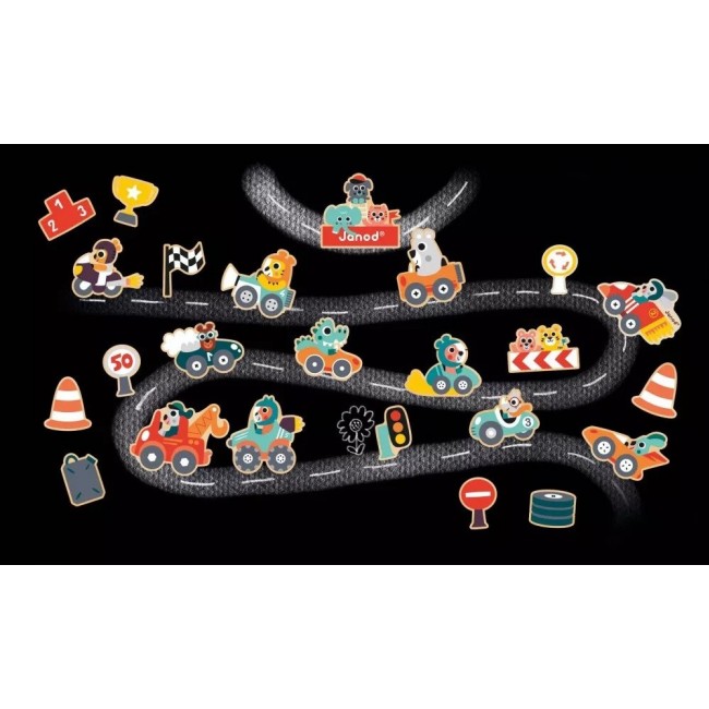 Zestaw magnesów 24 szt. Janod - Samochody