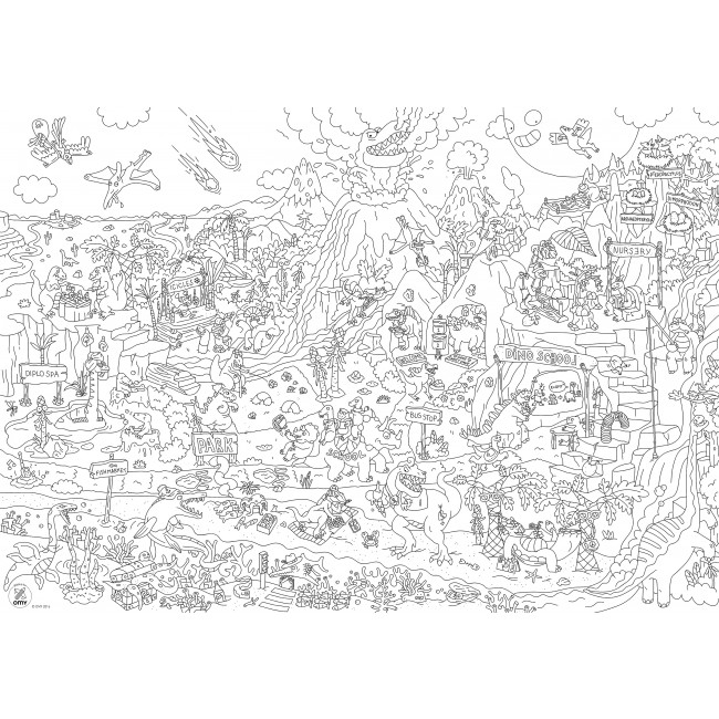Gigantyczna kolorowanka OMY - Dinozaury 100x70 cm