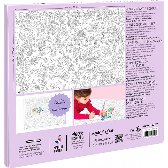 Gigantyczna kolorowanka OMY - Świat zwierząt 100x70 cm