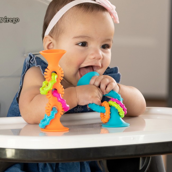 Grzechotka Przyssawka Pip Squigz Loops Fat Brain Toys - Bobo Blue