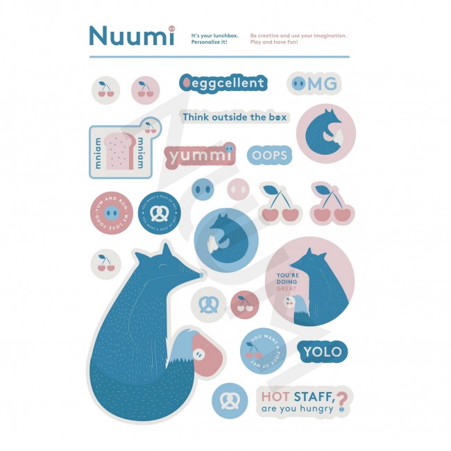 Szczelny lunch box z naklejkami Nuumi - Pink