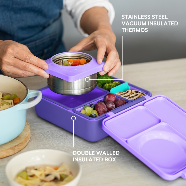 Lunchbox z termosem OmieBox OMIE - Purple Plum