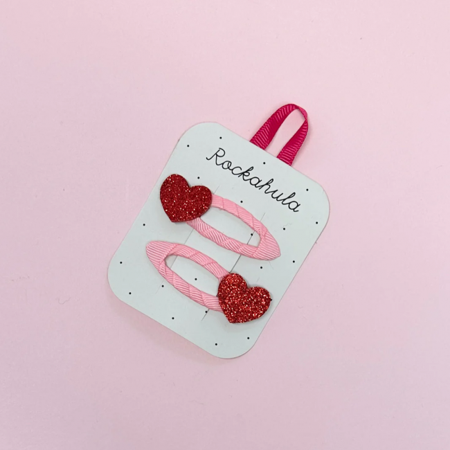 Spinki do włosów Rockahula Kids - Love Heart Glitter