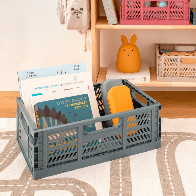 Zestaw składanych skrzynek Apli Kids M - Niebieski 2 szt.