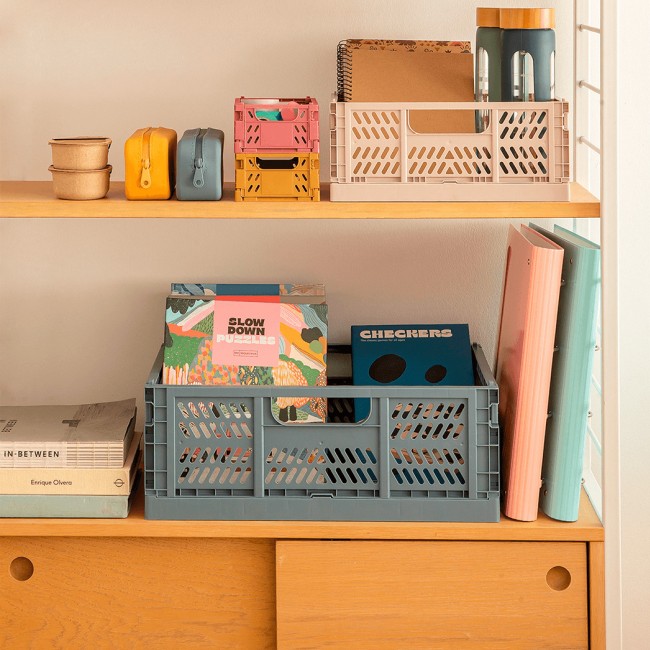 Zestaw składanych skrzynek Apli Kids M - Niebieski 2 szt.