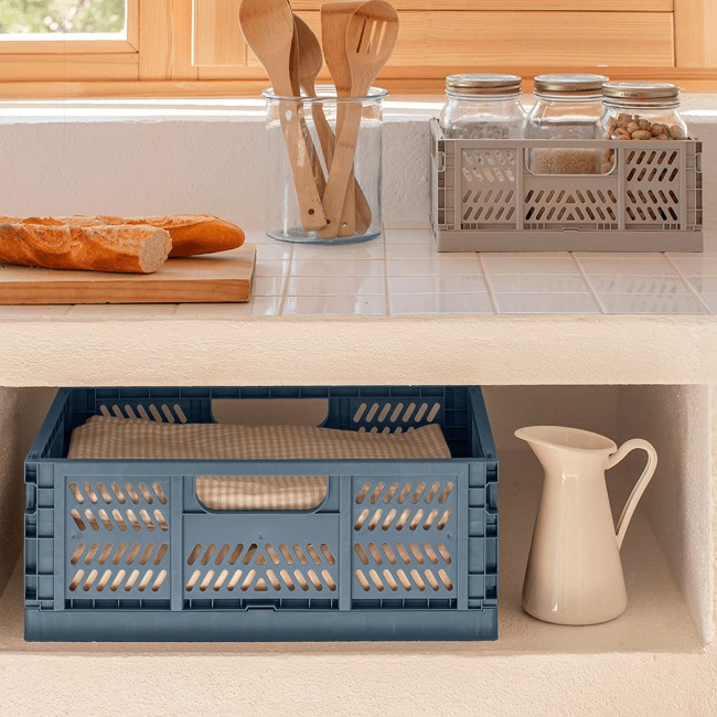 Zestaw składanych skrzynek Apli Kids M - Niebieski 2 szt.