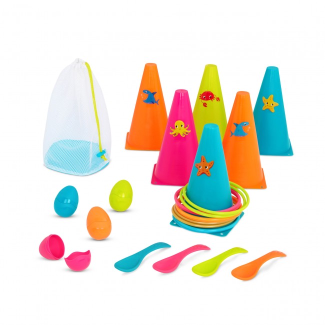 Zestaw do 2 gier na świeżym powietrzu B. Toys - Obręcze i jajka
