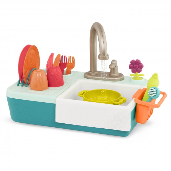Zlew z działającym kranem i akcesoriami B. Toys - Splash-n-Scrub Sink