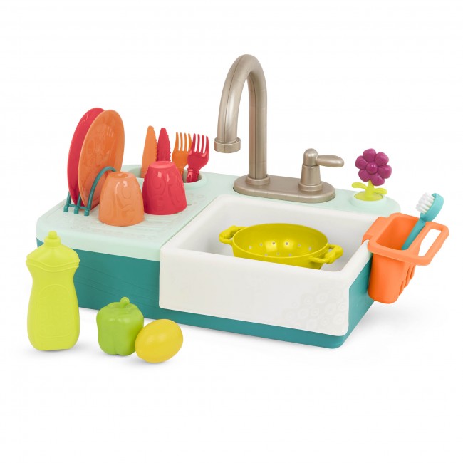 Zlew z działającym kranem i akcesoriami B. Toys - Splash-n-Scrub Sink