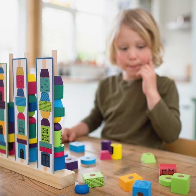 Drewniana układanka BS Toys - Wieża klocki