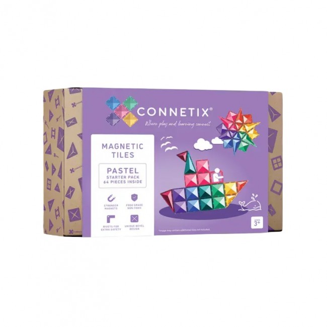 Klocki magnetyczne Connetix - Pastel Starter Pack 64 el.