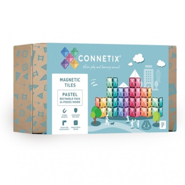 Klocki magnetyczne Connetix - Pastel Rectangle Pack 24 el.