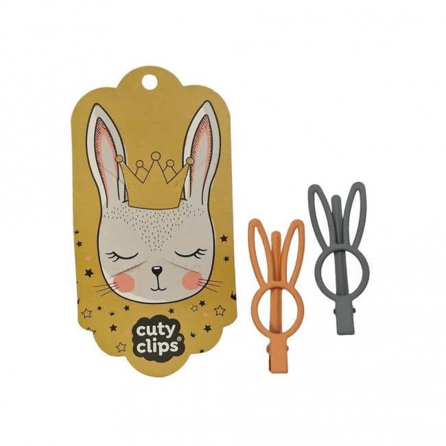 Spinki do włosów Cuty Clips Snails - Bunny Eyes Grey-Orange