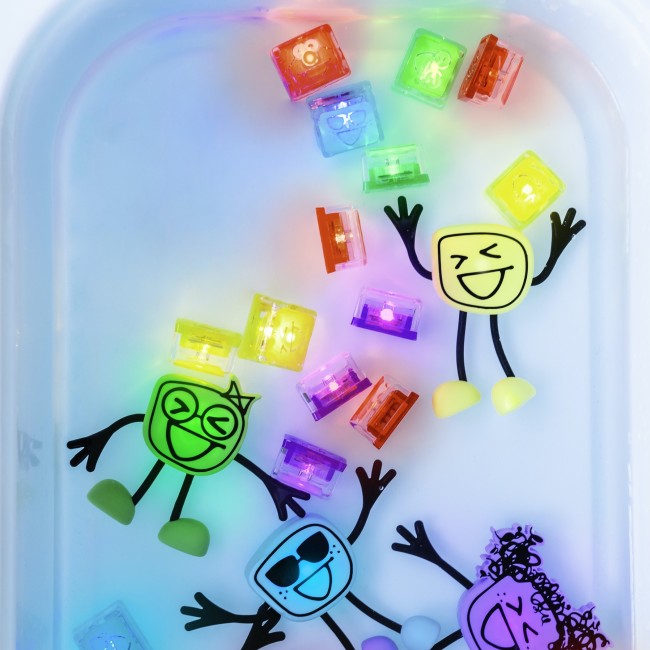 Kostki sensoryczne świecące w wodzie Party Pal Glo Pals - wielokolorowe