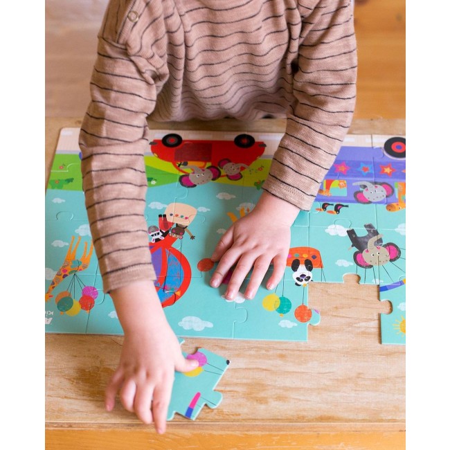 Puzzle w kartonowym domku Apli Kids - Safari 3+
