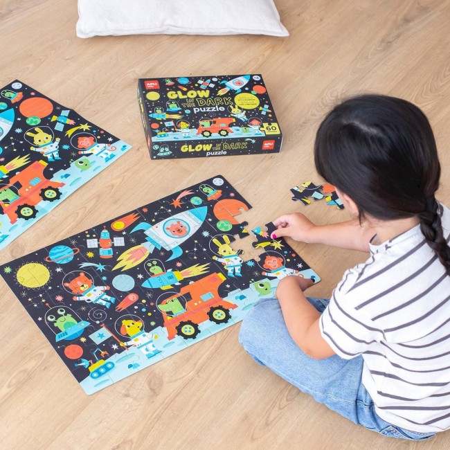 Puzzle świecące w ciemności Apli Kids - Kosmos 4+
