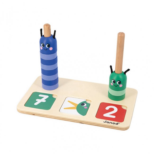 Drewniana układanka matematyczna Janod - Komponowanie i porównywanie liczb 3+