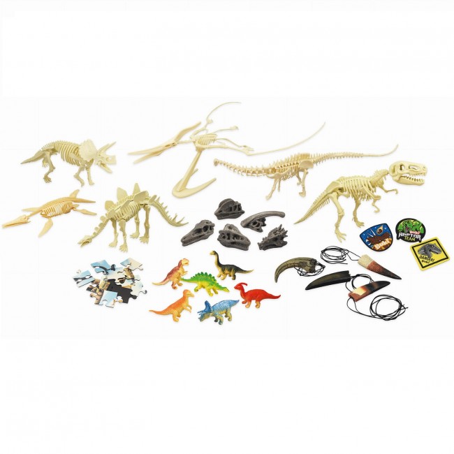 Pudełko 25 niespodzianek z dinozaurami Buki