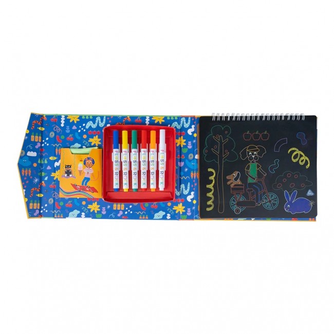 Szkicownik z kredowymi pisakami Floss&Rock - Zwierzęta